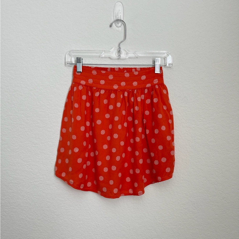 Cooperative orange & white polka dot skirt XS